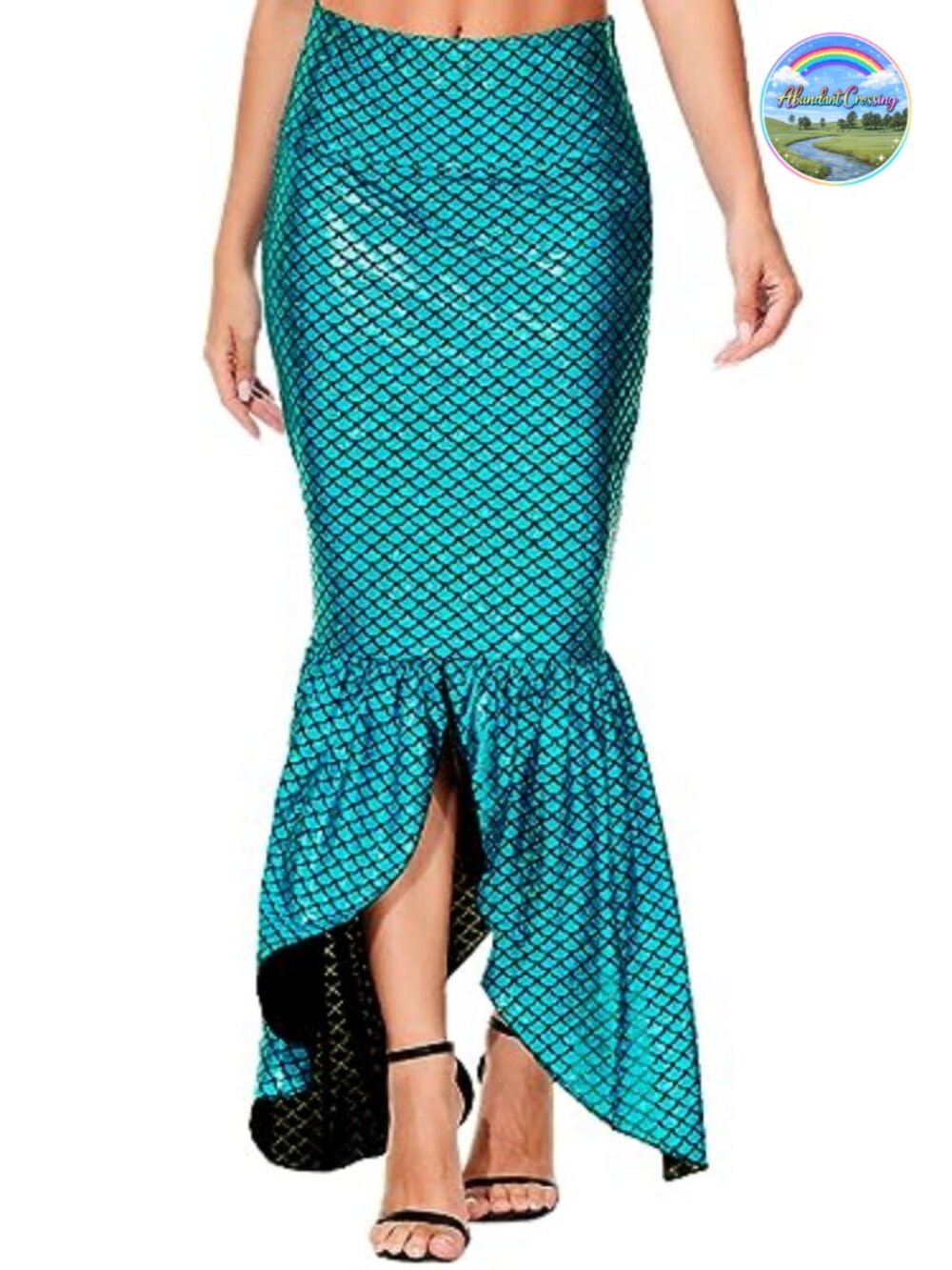 Mermaid Costume Skirt Shiny Maxi Fish Skirt Cosplay Halloween Outfit